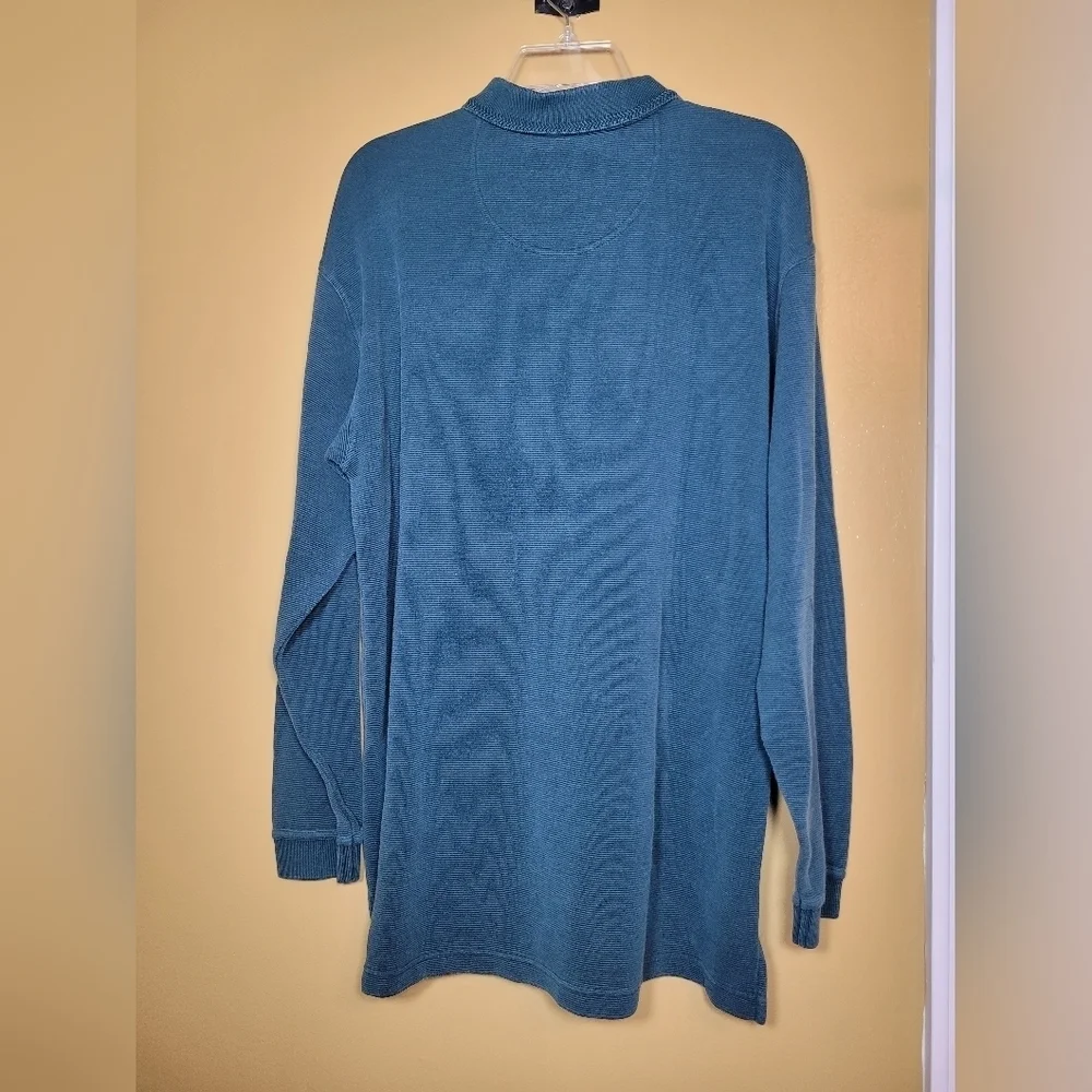 Tommy Bahama Silk Blend Ribbed Long Sleeve Shirt sz L